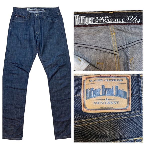 TOMMY HILFIGER JEANS MENS 32x34 DENIM PANT, CLASSIC STRAIGHT FIT, COTTON - Picture 1 of 16